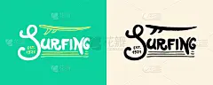 冲浪刻字的迹象。夏天冲浪。地表水的运动。加州的名片。的报价。雕刻的标志手绘。复古海报或横幅