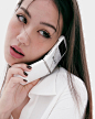 Photo by 헤라 HERA Official Account on September 12, 2023. May be a closeup of 1 person, hair, makeup, phone, telephone and text.