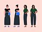 更多Uber商业人物Uber女孩人物艺术矢量插画设计插图