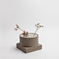 Short Utility Vase, Brown Speckled