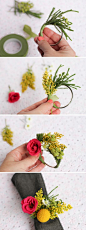 Fresh flower napkin ring how-to