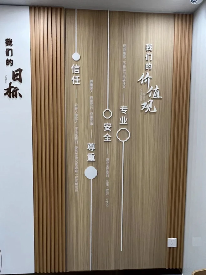 文化墙内容流线型排版，突出主题