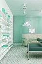 Medly Retail Pharmacy Design : Retail Pharmacy Design for Medly, a neighborhood RX Pharmacy in New York. The agency designed a playful and elegant store that stands out against the competition while complementing the brand App.