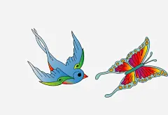 纹身图案和平鸽蝴蝶高清素材 免费下载 页面网页 平面电商 创意素材 png素材