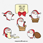  hand drawn santa claus in different positions Free Vector