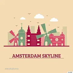 柏林多伦多巴黎悉尼马德里斯本罗马纽约城市剪影插画EPS矢量素材