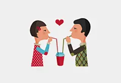 【Marta Colomer的一组创意插画作品】
一段段神奇的爱情故事，Marta Colomer用极简的手法将一段段神奇的爱情故事描绘在了纸上面。