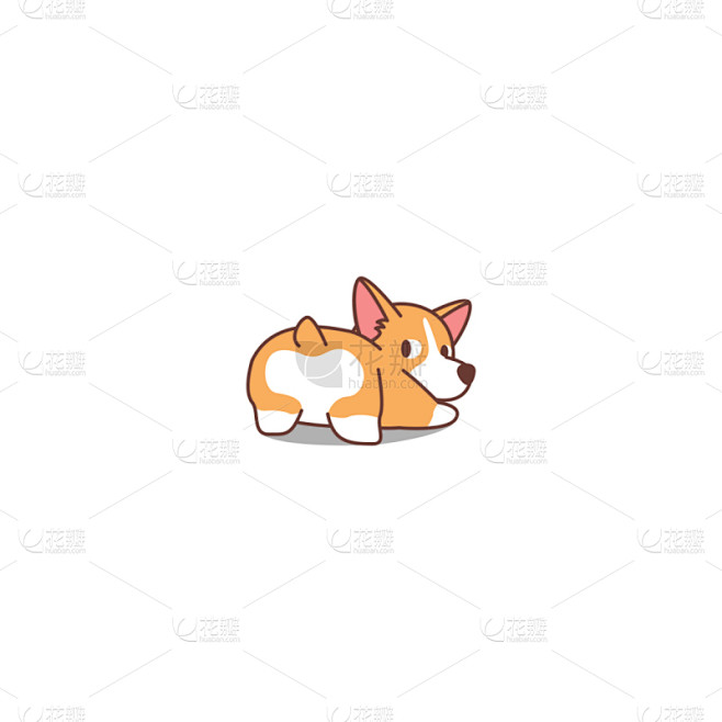 可爱的,绘画插图,乐趣,威尔士柯基犬,矢...