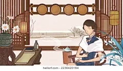 时光花茶插画