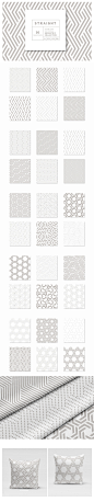 几何无缝图案背景纹理 Straight Seamless Patterns Bundle
