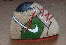 石趣部落原创手绘石头 可爱耐克鞋