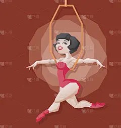 海报女郎马戏团空中艺术家表演