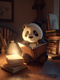 MJ创作-看书的熊猫