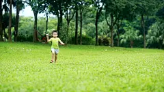 男孩手持纸飞机，高清慢动作