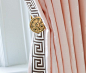Brass rosettes and trim on drapes | House & Home