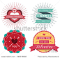 Valentines day illustrations and typography elements