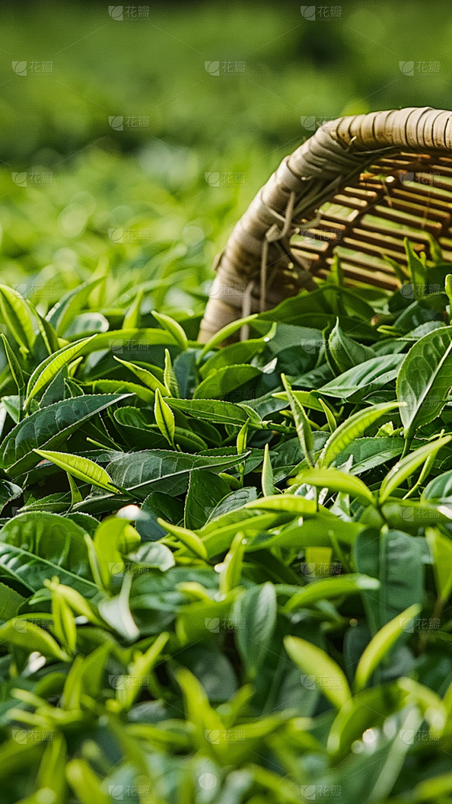 植物通用实景绿色茶叶茶园场景背景图片素材