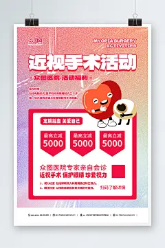 创意眼科近视手术宣传海报-众图网