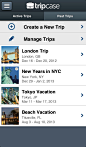 TripCase旅行应用手机界面设计，来源自黄蜂网http://woofeng.cn/mobile/