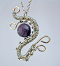 Amethyst Silver wire weave by ~crystalpanther2 on deviantART