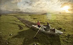 壁纸 船，草地，阳光，创意图片 2560x1600 HD 高清壁纸, 图片, 照片