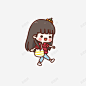 卡通走路上班的女孩 创意素材