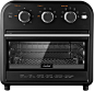 Amazon.com：Comfee' 復古氣炸鍋 烤麵包機 7 合 1 1250 瓦 13.6 升 容量 4 片 空氣煎炸 烘焙 烤 溫暖 對流式烘烤 黑色 非常適合作用 檯面(CO) -A101A(BK)): Kitchen & Dining