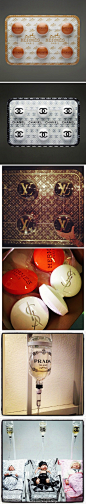 洛杉矶的前卫设计师Jonathan Paul新作 “Designer Drugs”，将矛头对准了奢侈品牌，包括Hermés, Chanel, Louis Vuitton 和YSL等设计师品牌的LOGO被Jonathan Paul制作成药丸，暗指LOGO才是大家兴奋剂。 
