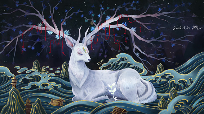 夫诸望水_YN在画画__插画师作品_涂鸦...
