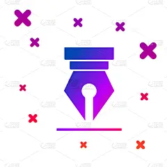 喷泉,分离着色,白色,彩色图片,钢笔尖,图标,商务,华贵,信函,复古