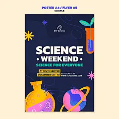 创意手绘科学做实验生化物理研究学习科研插画海报封面ps设计素材-淘宝网