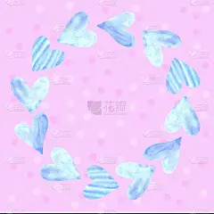 背景，框架红、粉、蓝、黑水彩心。手绘。爱情浪漫主题为生日，情人节，贺卡，婚礼，打印