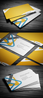 Yellow Corporate Business Card - Business Cards - Creattica