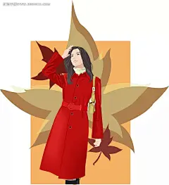 穿着大衣的秋天女生漫画AI|绘画设计|角色|卡通人物|卡通人物图片|漫画人物|人物插画|人物素材|人物图片|矢量人物|矢量图|手绘人物|水彩