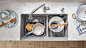 Ikon 33 1.75 Low Divide Silgranit Farmhouse Kitchen Sink in BLANCO Concrete Gray