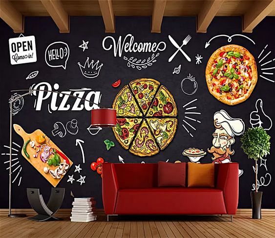 213d pizza painting 181 | aj wallpaper■美陈■ 墙绘卓伐同采自www
