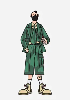 绿色西装的男人高清素材 Q版 卡通 嘻哈 插画 暗黑系 涂鸦 潮流 潮牌 美式漫画 美漫 街头涂鸦 西装 迷彩 免抠png 设计图片 免费下载