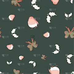 知更鸟,式样,华丽的,贺卡,圣诞装饰物,水彩画颜料,纺织品,肖像,动物