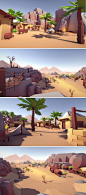 Lowpoly Style Desert Pack Build your own Desert or WildWest levels and landscapes with this asset pack! The demoscene  is also included, everything has a fitting collider - just drag'n'drop the assets to your level. The pack contains a lot of assets: Plan