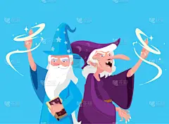 童话故事,女巫,男巫,头像,性格,分离着色,可爱的,书,收集,想象
