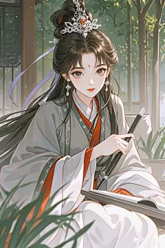 古装女，漫画风 (3)