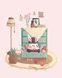 兔子插画小场景