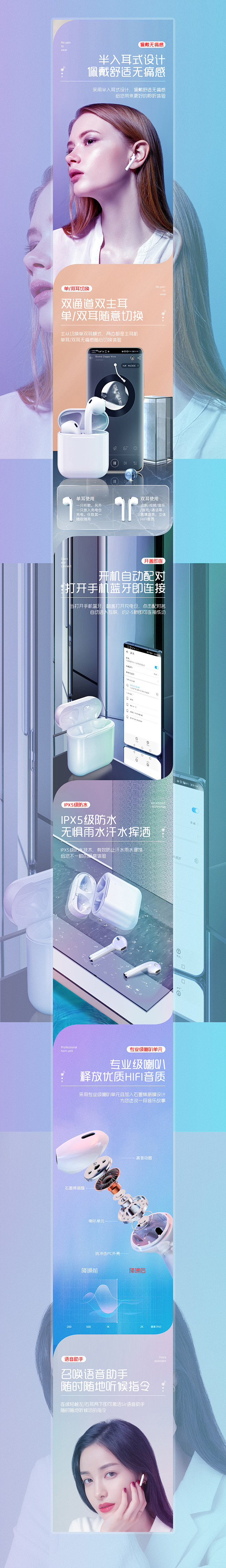 蓝牙无线耳机详情页