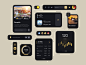 UI Kit Dark theme watch os travel Minimum ux design system app web cle