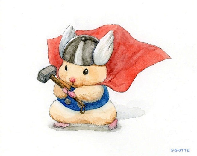 一组超级治愈系小仓鼠插画 
（画师：ap...