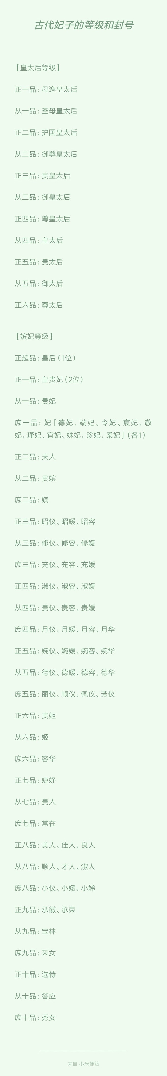 古代嫔妃等级封号 __顾暮兮整理