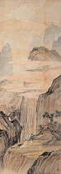 陈少梅山水画《高山流水》