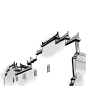 中国风手绘水墨古风江南山水徽派建筑屋檐房檐房屋黑白工笔画