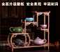 实木紫砂壶架子茶具架置物架小博古架鸡翅木多宝阁中式展示架摆件-tmall.com天猫