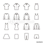 Clothing fashion icon set